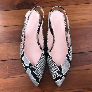 J. Crew sling back shoes snake